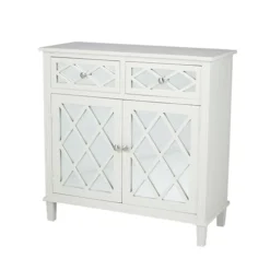 Make It A Home Olbia Ivory Mirrored Pine Wood 2-Drawer 2 Door Unit -Diy Shop make it a home olbia ivory mirrored pine wood 2 drawer 2 door unit5018207390720 03c MP