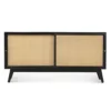 Manhattan Sideboard With Sliding Doors Mango Wood In Black (H75cm X W150cm X D45cm) -Diy Shop manhattan sideboard with sliding doors mango wood in black h75cm x w150cm x d45cm 5013607852465 01c MP