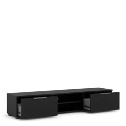 Match TV Unit 2 Drawers 2 Shelf In Black -Diy Shop match tv unit 2 drawers 2 shelf in black5713035065498 04c MP
