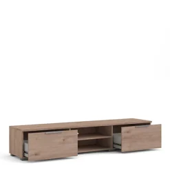Match TV Unit 2 Drawers 2 Shelf In Jackson Hickory Oak -Diy Shop match tv unit 2 drawers 2 shelf in jackson hickory oak5713035065504 04c MP