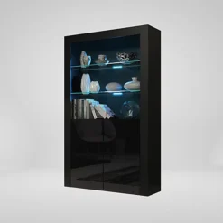 Modern Sideboard Display Cabinet Cupboard TV Stand Living Room High Gloss Doors - Black -Diy Shop modern sideboard display cabinet cupboard tv stand living room high gloss doors black5060970901597 02c MP