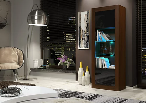 Modern Sideboard Display Cabinet Cupboard TV Stand Living Room High Gloss Doors - Walnut & Black 5 Modern Sideboard Display Cabinet Cupboard TV Stand Living Room High Gloss Doors - Walnut & Black - Image 3