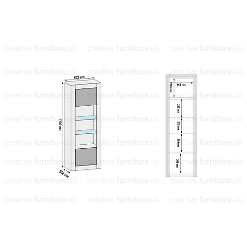 Modern Sideboard Display Cabinet Cupboard TV Stand Living Room High Gloss Doors - Walnut & Black 6 Modern Sideboard Display Cabinet Cupboard TV Stand Living Room High Gloss Doors - Walnut & Black - Image 4