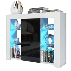 Modern Sideboard Display Cabinet Cupboard TV Stand Living Room High Gloss Doors - White & Black -Diy Shop modern sideboard display cabinet cupboard tv stand living room high gloss doors white black5060970900569 02c MP