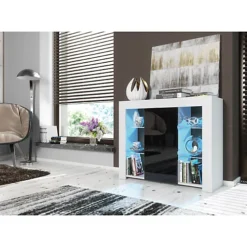Modern Sideboard Display Cabinet Cupboard TV Stand Living Room High Gloss Doors - White & Black -Diy Shop modern sideboard display cabinet cupboard tv stand living room high gloss doors white black5060970900569 03c MP