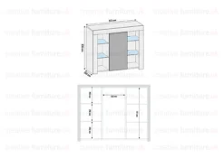 Modern Sideboard Display Cabinet Cupboard TV Stand Living Room High Gloss Doors - White & Black -Diy Shop modern sideboard display cabinet cupboard tv stand living room high gloss doors white black5060970900569 04c MP