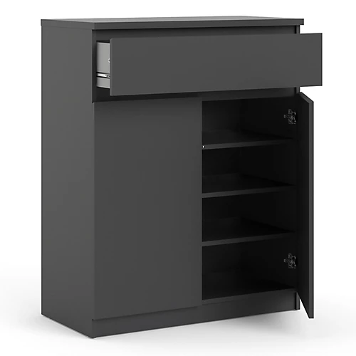 Naia Sideboard - 1 Drawer 2 Doors In Black Matt 6 Naia Sideboard - 1 Drawer 2 Doors In Black Matt - Image 4
