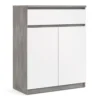 Naia Sideboard 1 Drawer 2 Doors In Concrete And White High Gloss -Diy Shop naia sideboard 1 drawer 2 doors in concrete and white high gloss5713035053945 01c MP