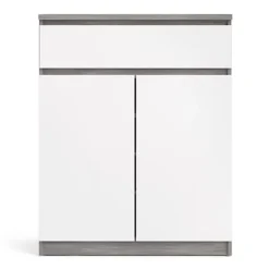 Naia Sideboard 1 Drawer 2 Doors In Concrete And White High Gloss -Diy Shop naia sideboard 1 drawer 2 doors in concrete and white high gloss5713035053945 02c MP