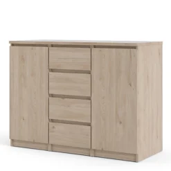 Naia Sideboard 4 Drawers 2 Doors In Jackson Hickory Oak -Diy Shop naia sideboard 4 drawers 2 doors in jackson hickory oak5713035073899 03c MP
