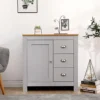 Name FurnitureHMD Storage Sideboard Cupboard Buffet Table With 1 Door 3 Drawers Grey And Oak -Diy Shop name furniturehmd storage sideboard cupboard buffet table with 1 door 3 drawers grey and oak8011727253916 01c MP