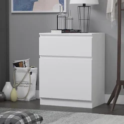 Narvik 1 Door 1 Drawer Storage Unit Bedside Matt White