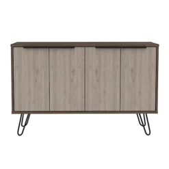 Nevada Large 4 Door Sideboard, Smoked Oak -Diy Shop nevada large 4 door sideboard smoked oak5017839923061 02c MP