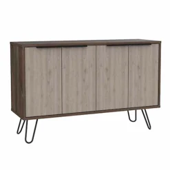 Nevada Large 4 Door Sideboard, Smoked Oak -Diy Shop nevada large 4 door sideboard smoked oak5017839923061 03c MP