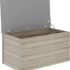 Nevada Storage Blanket Box Ottoman Grey Gloss And Light Oak Effect Veneer -Diy Shop nevada storage blanket box ottoman grey gloss and light oak effect veneer5056065619270 01c MP