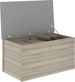 Nevada Storage Blanket Box Ottoman Grey Gloss And Light Oak Effect Veneer -Diy Shop nevada storage blanket box ottoman grey gloss and light oak effect veneer5056065619270 03c MP