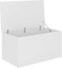 Nevada Storage Blanket Box Ottoman In White Gloss Finish -Diy Shop nevada storage blanket box ottoman in white gloss finish5056065619294 04c MP