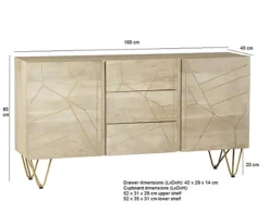 Nirvana Light Mango 2 Doors And 3 Drawers Large Sideboard -Diy Shop nirvana light mango 2 doors and 3 drawers large sideboard5059368575694 04c MP