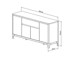 Norsk Sideboard 160cm Toppan Oak Large -Diy Shop norsk sideboard 160cm toppan oak large5020125290365 04c MP