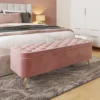 Ottoman Storage Seat On Legs In Pink Velvet -Diy Shop ottoman storage seat on legs in pink velvet5056413101457 01c MP