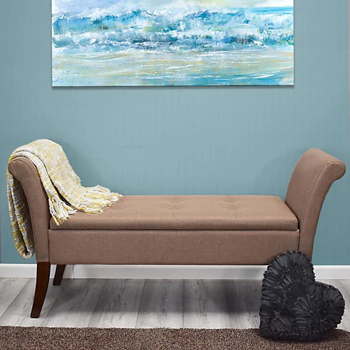 Ottoman Storage Window Seat In Brown Linen 3 Ottoman Storage Window Seat In Brown Linen