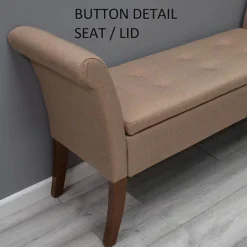 Ottoman Storage Window Seat In Brown Linen 8 Ottoman Storage Window Seat In Brown Linen -Diy Shop ottoman storage window seat in brown linen5056413101419 03c MP