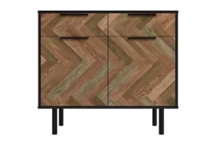 OUT & OUT Dallas Grey Parquet Sideboard L.90 X D.38 X H.80.5cm