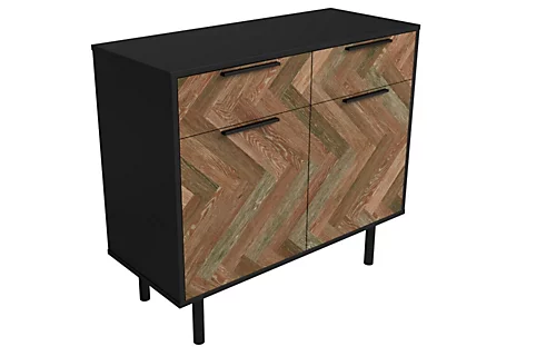 OUT & OUT Dallas Grey Parquet Sideboard L.90 X D.38 X H.80.5cm 5 OUT & OUT Dallas Grey Parquet Sideboard L.90 X D.38 X H.80.5cm - Image 3