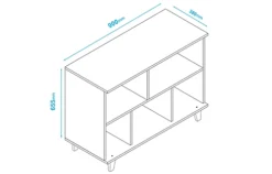 OUT & OUT Oslo White Sideboard - 90cm -Diy Shop out out oslo white sideboard 90cm5060895900217 04c MP