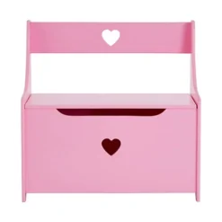 Premier Kids Kids Pink Heart Design Storage Box/ Seat