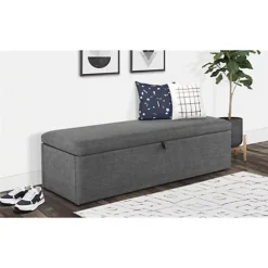 Premium Slate Grey Fabric Blanket Box