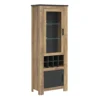 Rapallo 2 Door Display Cabinet With Wine Rack In Chestnut And Matera Grey -Diy Shop rapallo 2 door display cabinet with wine rack in chestnut and matera grey5900355131815 01c MP