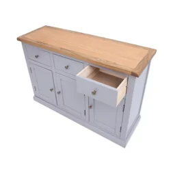 Rocca Grey 3 Drawer 3 Door Sideboard Brass Knob -Diy Shop rocca grey 3 drawer 3 door sideboard brass knob5060742753218 04c MP