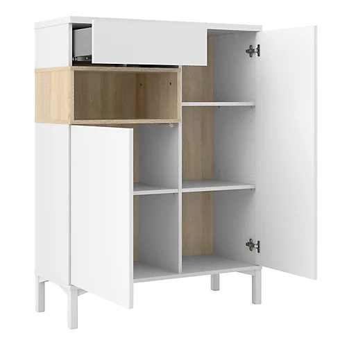 Roomers Sideboard 2 Drawers 1 Door In White And Oak 6 Roomers Sideboard 2 Drawers 1 Door In White And Oak - Image 4
