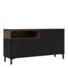 Roomers Sideboard 3 Drawers 3 Doors In Black And Walnut -Diy Shop roomers sideboard 3 drawers 3 doors in black and walnut5060653083602 01c MP