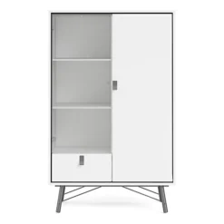 Ry China Cabinet 1 Door + 1 Glass Door + 1 Drawer Matt White 8 Ry China Cabinet 1 Door + 1 Glass Door + 1 Drawer Matt White -Diy Shop ry china cabinet 1 door 1 glass door 1 drawer matt white5713035053129 03c MP