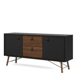 Ry Sideboard 2 Doors + 2 Drawers Matt Black Walnut -Diy Shop ry sideboard 2 doors 2 drawers matt black walnut5713035052979 03c MP