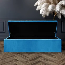Safar 5ft Ottoman Storage Box - Duck Egg Plush Velvet -Diy Shop safar 5ft ottoman storage box duck egg plush velvet5061027470851 02c MP