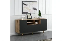 Sansa Modern Sideboard 160 Cm - Oak & Siyah