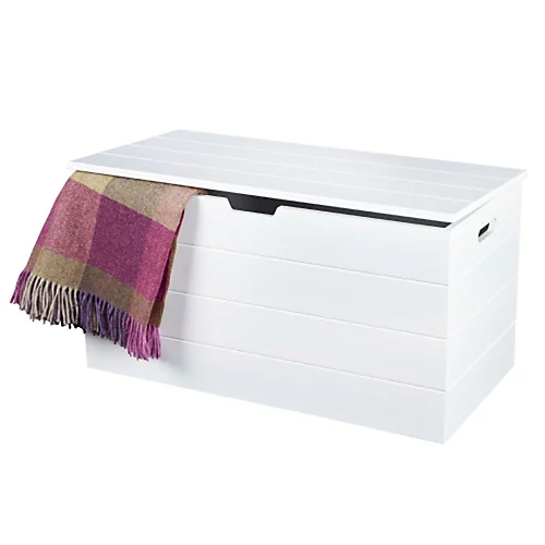 Seaton White Wooden Storage Chest, Blanket Box, Trunk, Ottoman, Toy Box 3 Seaton White Wooden Storage Chest, Blanket Box, Trunk, Ottoman, Toy Box