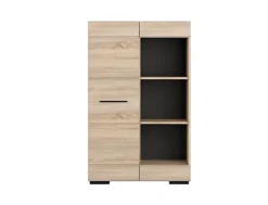 Shelving Bookcase Display Cabinet Shelf 1 Door Storage Sonoma Oak Effect Fever