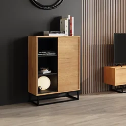 Sideboard 100cm Sideboard Cabinet Cupboard TV Stand Living Room Oak