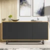 Sideboard 160cm Sideboard Cabinet Cupboard TV Stand Living Room Oak&Black -Diy Shop sideboard 160cm sideboard cabinet cupboard tv stand living room oak black5060970909920 01c MP