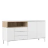 Sideboard 3 Drawers 3 Doors In White And Oak -Diy Shop sideboard 3 drawers 3 doors in white and oak5060653083596 01c MP