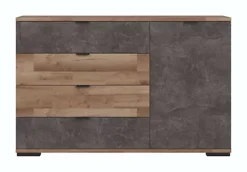 Sideboard Storage Dresser Drawer Cabinet Unit Light Oak Concrete Grey Arica -Diy Shop sideboard storage dresser drawer cabinet unit light oak concrete grey arica5900211880550 02c MP