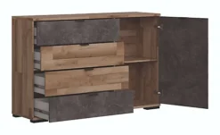 Sideboard Storage Dresser Drawer Cabinet Unit Light Oak Concrete Grey Arica -Diy Shop sideboard storage dresser drawer cabinet unit light oak concrete grey arica5900211880550 03c MP