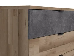 Sideboard Storage Dresser Drawer Cabinet Unit Light Oak Concrete Grey Arica -Diy Shop sideboard storage dresser drawer cabinet unit light oak concrete grey arica5900211880550 04c MP