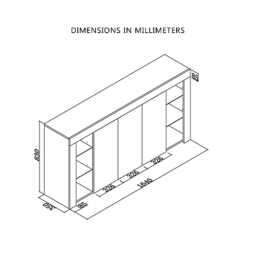 Sideboard TV Unit Display Cabinet Cupboard TV Stand Living Room High Gloss Doors - Oak & White 6 Sideboard TV Unit Display Cabinet Cupboard TV Stand Living Room High Gloss Doors - Oak & White - Image 4
