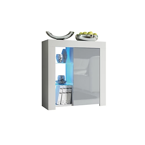 Sideboard TV Unit Modern Cabinet Cupboard TV Stand Living Room High Gloss Doors - White & Grey 4 Sideboard TV Unit Modern Cabinet Cupboard TV Stand Living Room High Gloss Doors - White & Grey - Image 2