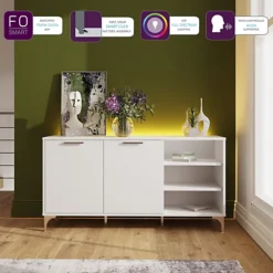SMART White Sideboard With Alexa Or App Operated LED Mood Lighting -Diy Shop smart white sideboard with alexa or app operated led mood lighting7427015863544 03c MP